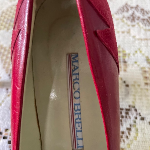 Marco Berelli red leather retro heels. - Picture 5 of 6